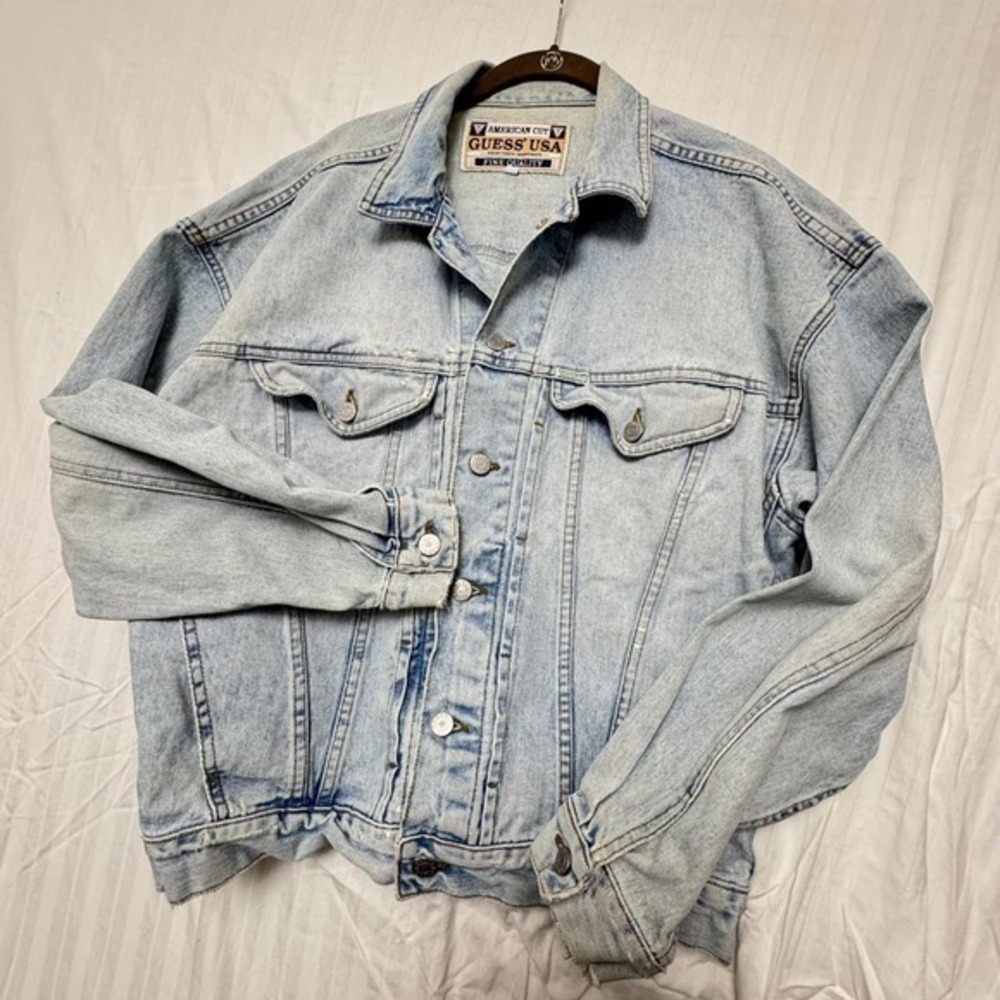 Vtg 90s Guess Georges Marciano Men L USA Acid Wash Denim American Cut Y2K